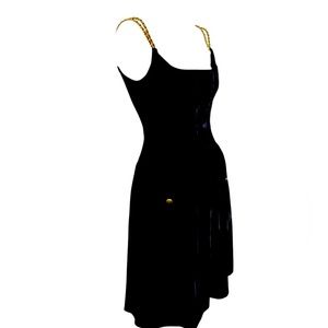 Chanel Karl Lagerfeld gold chain button velvet corset vintage dress 1990’s